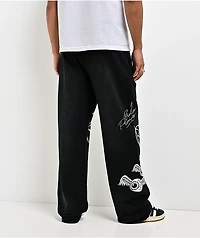 Von Dutch x Broken Promises All In Black Wash Wide Leg Sweatpants
