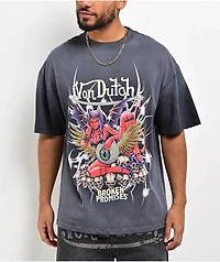 Von Dutch x Broken Promises Devilish Charm Grey Wash T-Shirt