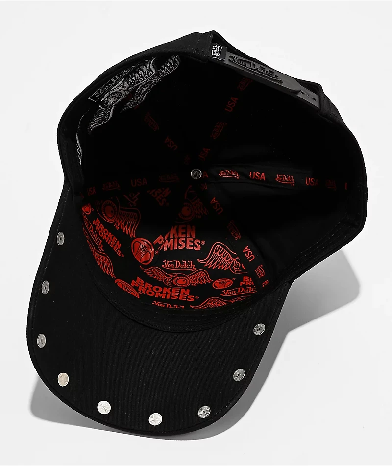 Von Dutch x Broken Promises Dog Studs Black Snapback Hat