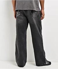 Von Dutch x Broken Promises Night Sky Rhinestone Black Wash Straight Leg Jeans