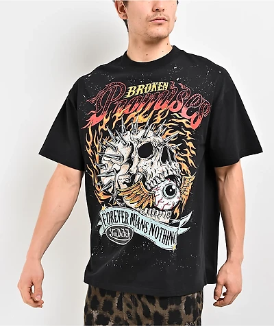 Von Dutch x Broken Promises Spiked Metal Black T-Shirt