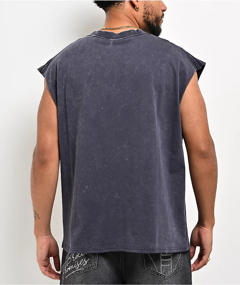 Von Dutch x Broken Promises Unleashed Grey Wash Tank Top