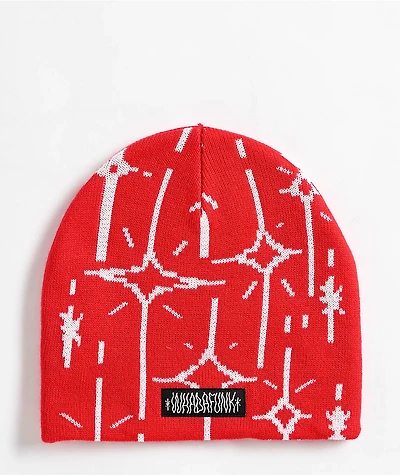 WHADAFUNK Bling Red Beanie