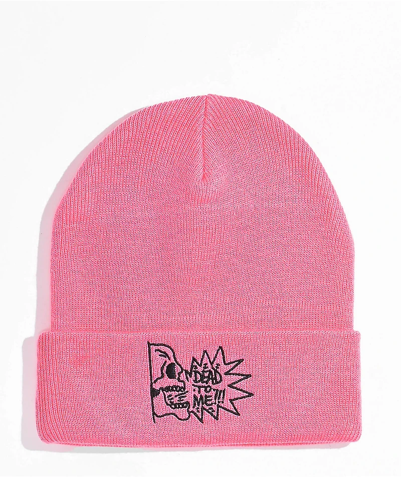 WHADAFUNK Dead To Me Pink Beanie