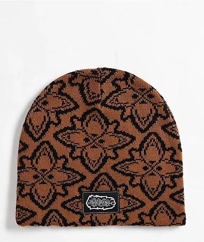 WHADAFUNK Petals Brown Beanie