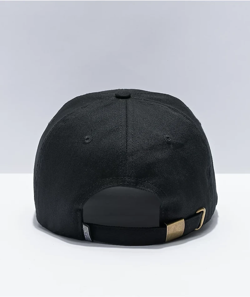 WHADAFUNK Skull Speech Bubble Black Strapback Hat