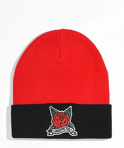 WHADAFUNK Unexpected Black & Red Beanie