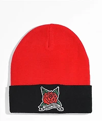 WHADAFUNK Unexpected Black & Red Beanie