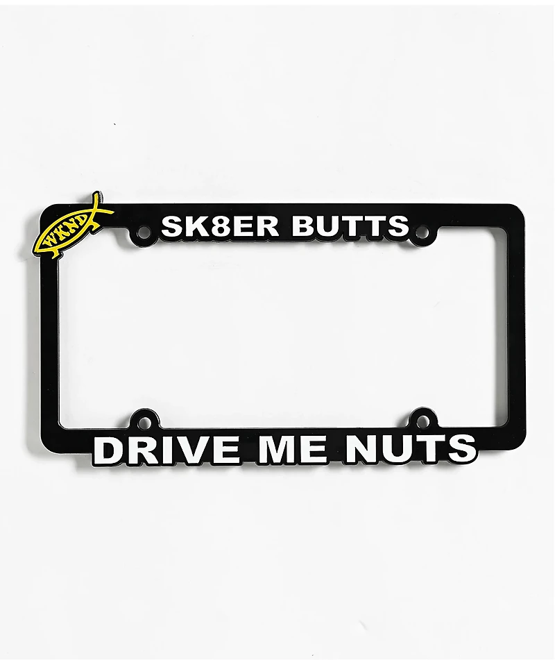 WKND Drive Me Nuts License Plate Frame