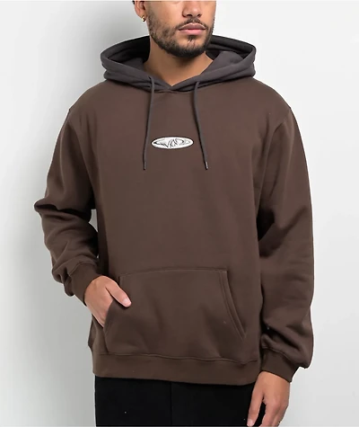WKND Fishbone Emblem Brown & Black Hoodie