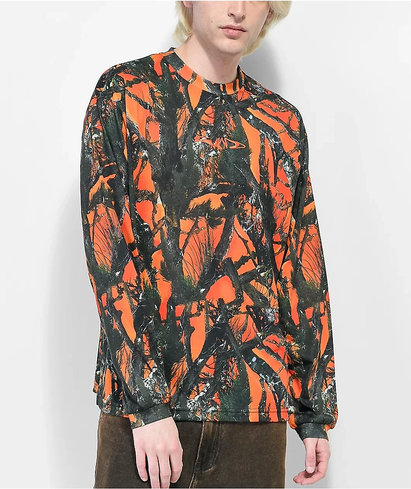 WKND Fishbone Orange Camo Long Sleeve T-Shirt