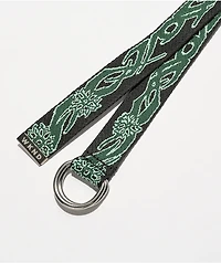 WKND Temple Black & Green D-Ring Web Belt