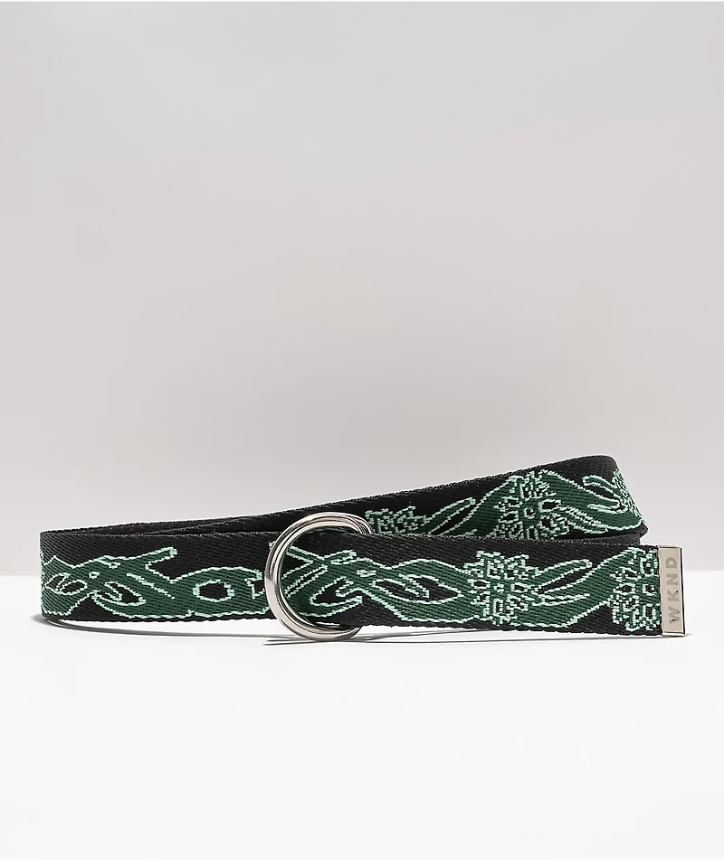 WKND Temple Black & Green D-Ring Web Belt