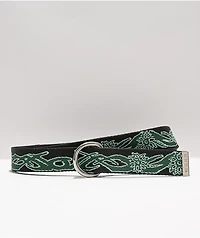 WKND Temple Black & Green D-Ring Web Belt