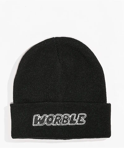 WORBLE Fuzz Logo Black Beanie