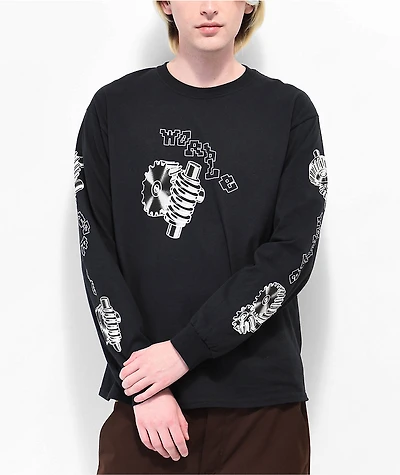 WORBLE Grind My Gears Black Long Sleeve T-Shirt