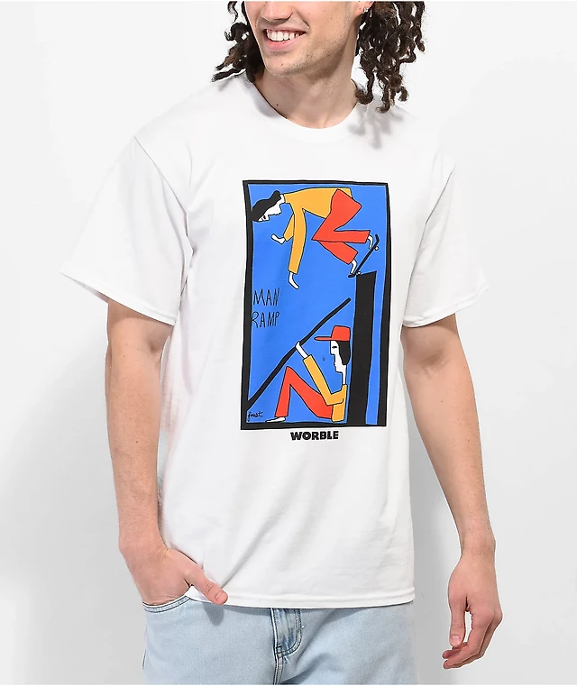 WORBLE Man Ramp White T-Shirt