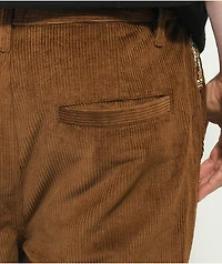WORBLE Slow Burn Brown Corduroy Cargo Pants