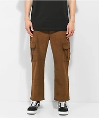 WORBLE Slow Burn Brown Corduroy Cargo Pants