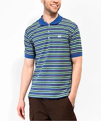 WORBLE Strikeout Blue, Red & Green Stripe Polo Shirt