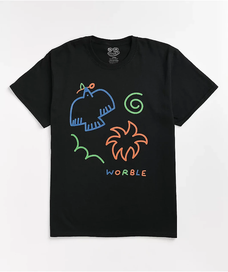 WORBLE Symbols Black T-Shirt