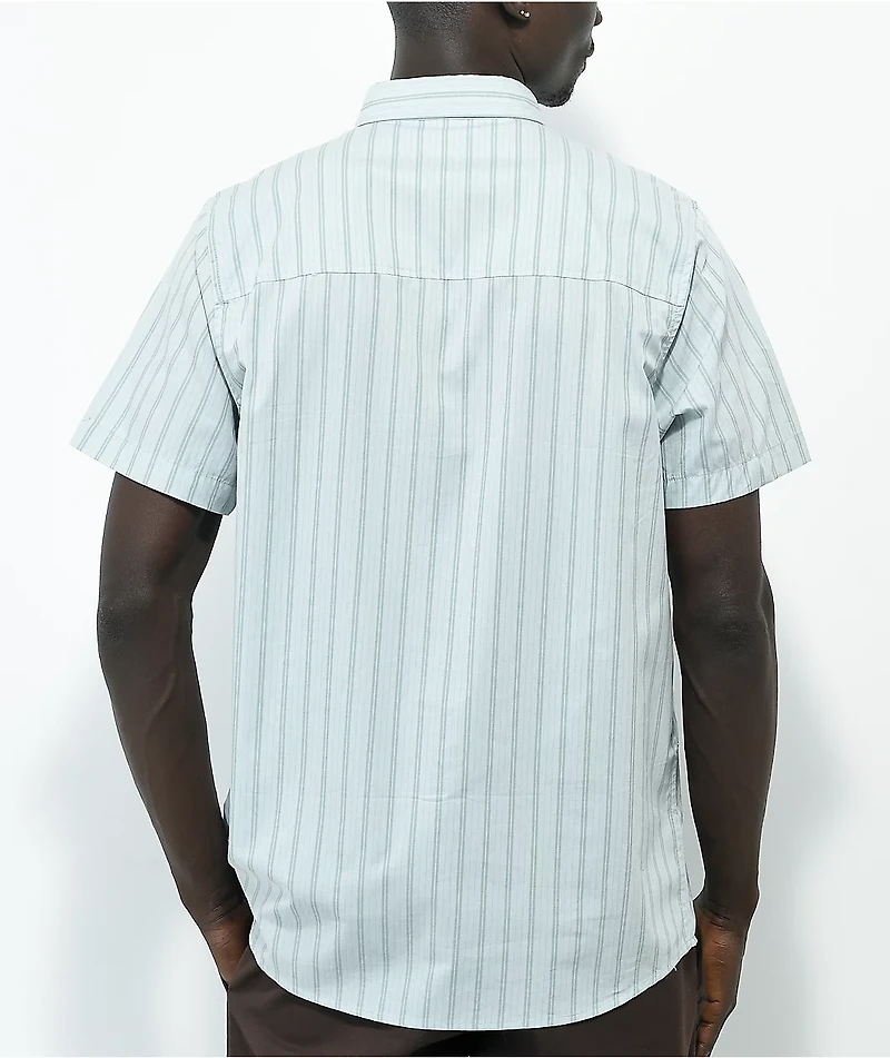 WORBLE W- Blue Stripe Short Sleeve Button Up Shirt