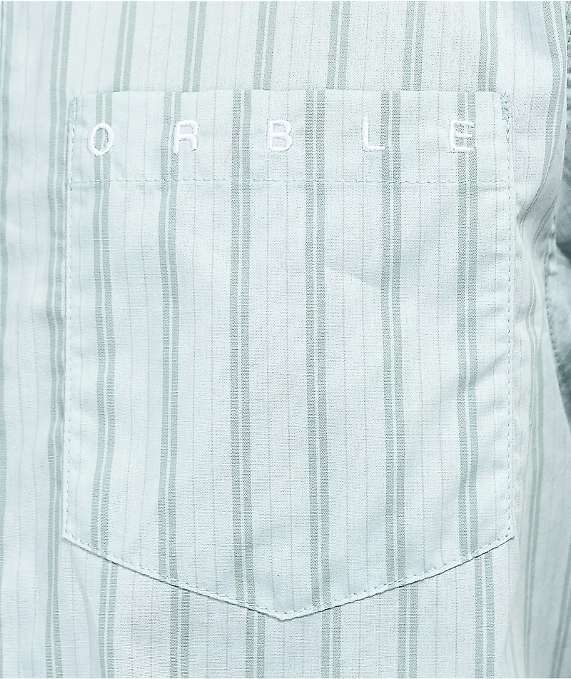 WORBLE W- Blue Stripe Short Sleeve Button Up Shirt