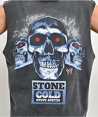 WWE Bad To The Bonz Black Wash Tank Top