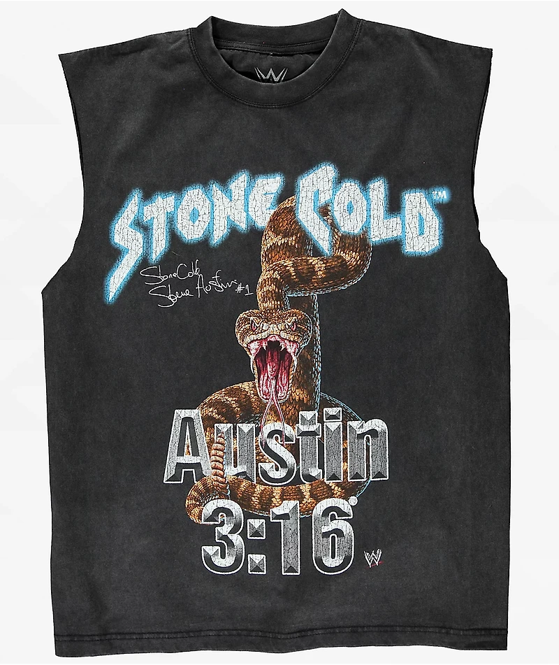 WWE Bottom Line Black Wash Tank Top