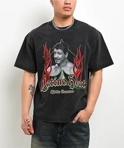 WWE Eddie Guerrero Flames Black Wash T-Shirt