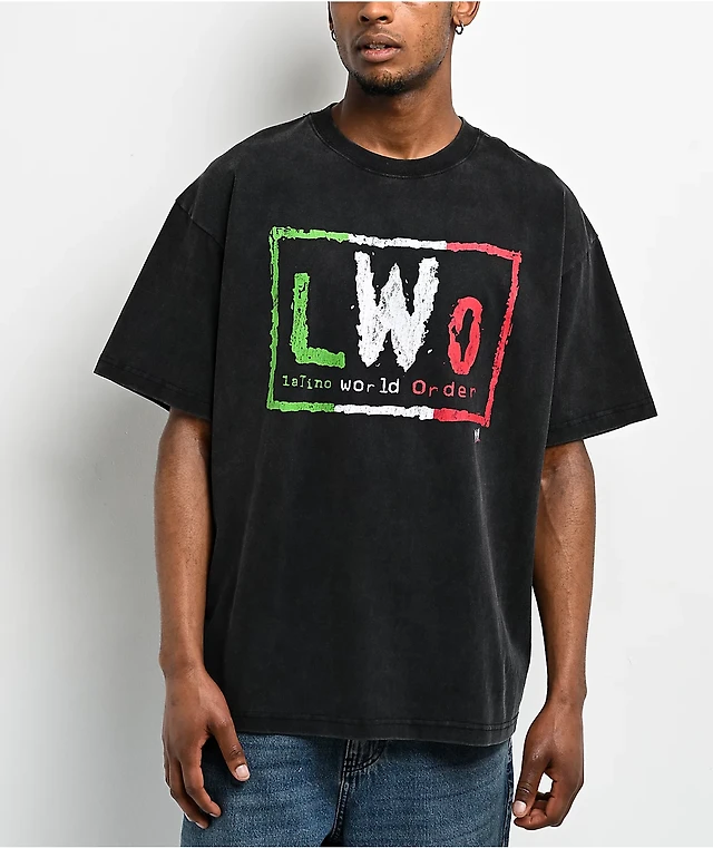 WWE LWO Black Wash T-Shirt