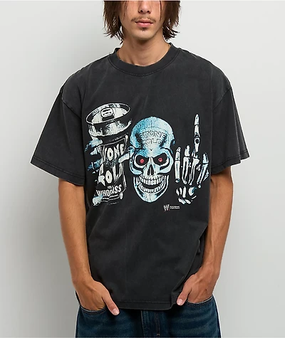 WWE Stone Cold Whoop Black Wash T-Shirt