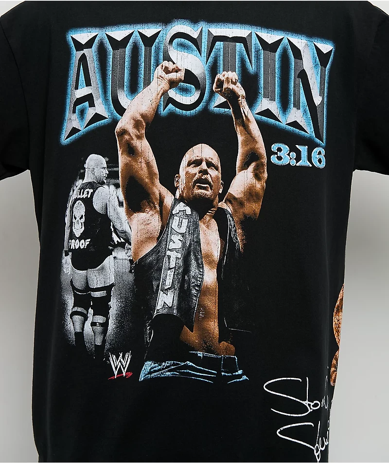 WWE Stone Cold Wrap Black T-Shirt