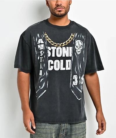 WWE Vested Black Wash T-Shirt