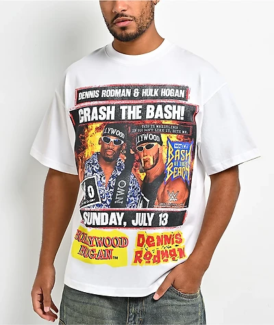 WWE x Rodman Apparel Crash The Bash White T-Shirt