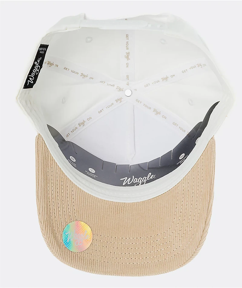 Waggle Whitetail White & Beige Snapback Hat