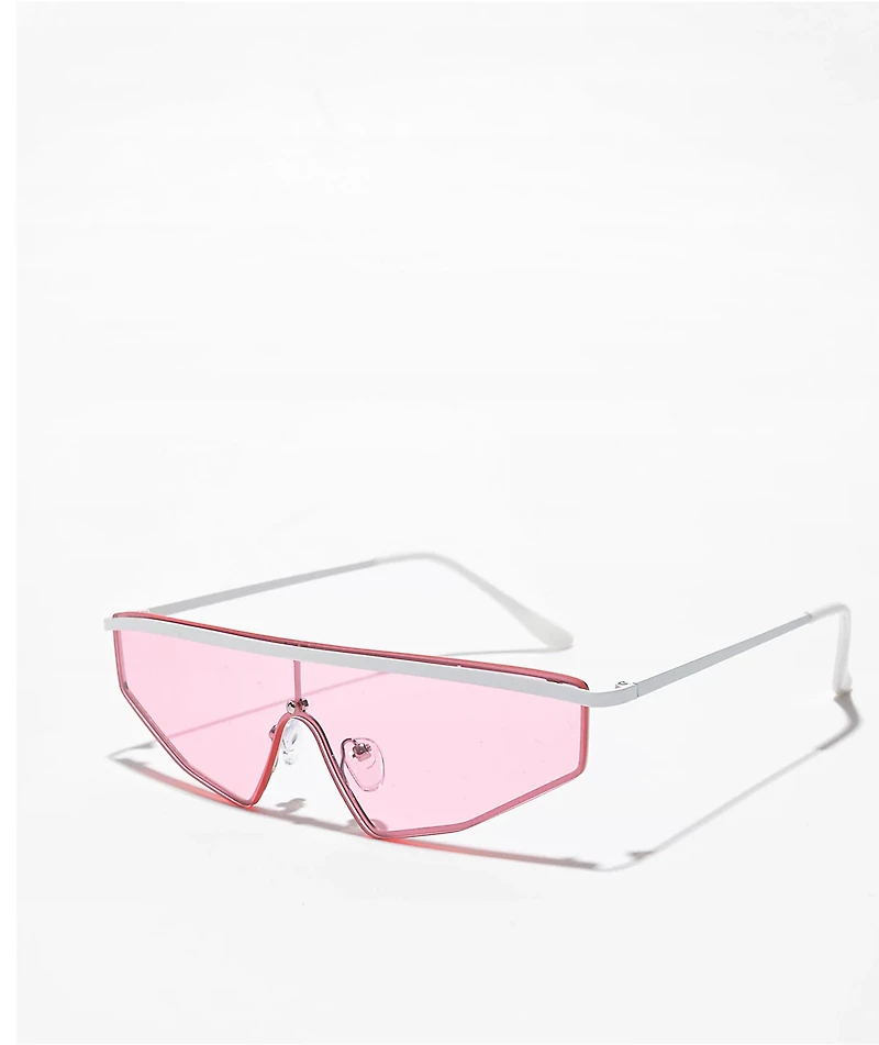 Wave Shield Pink Sunglasses
