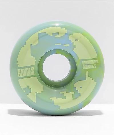 Wayward 53mm 101a Green & Blue Swirl Skateboard Wheels