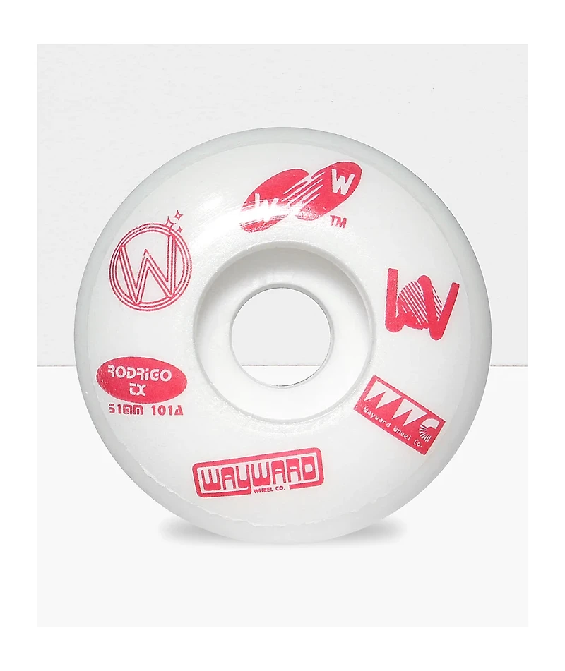 Wayward Rodrigo TX 51mm 101a White Skateboard Wheels
