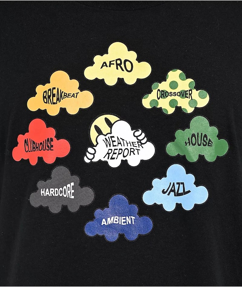 Weather Report Genre Black T-Shirt