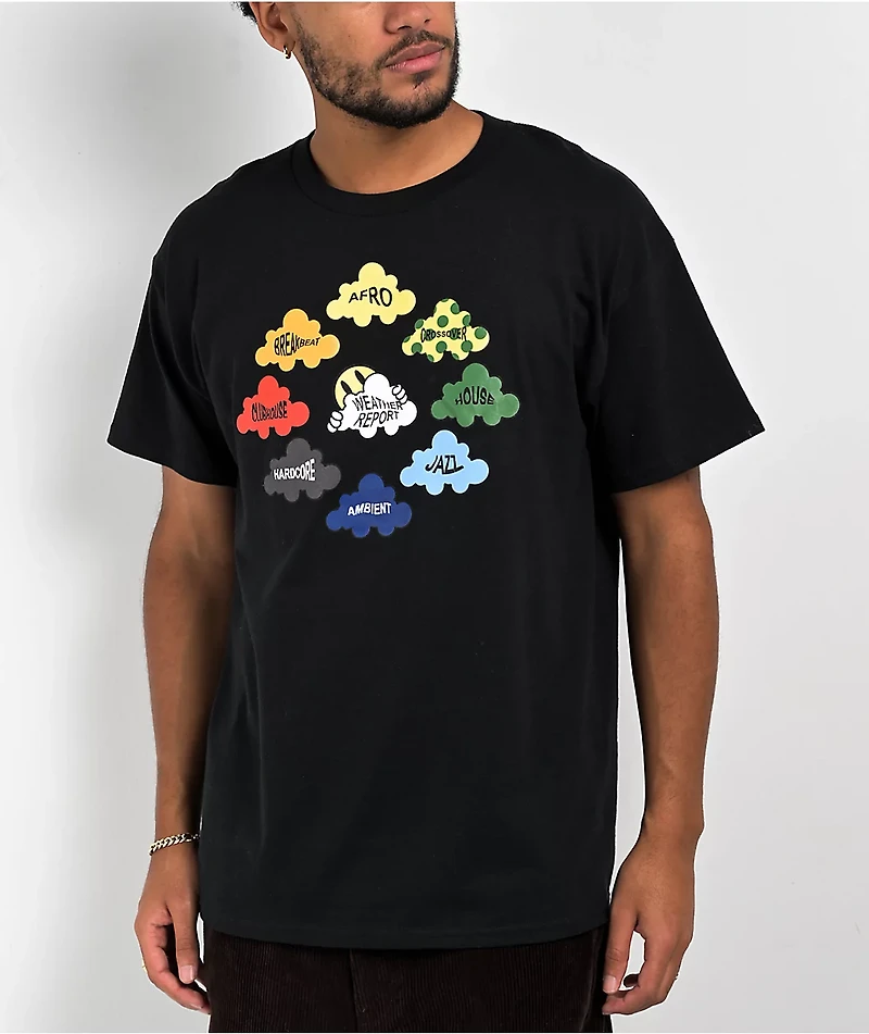 Weather Report Genre Black T-Shirt