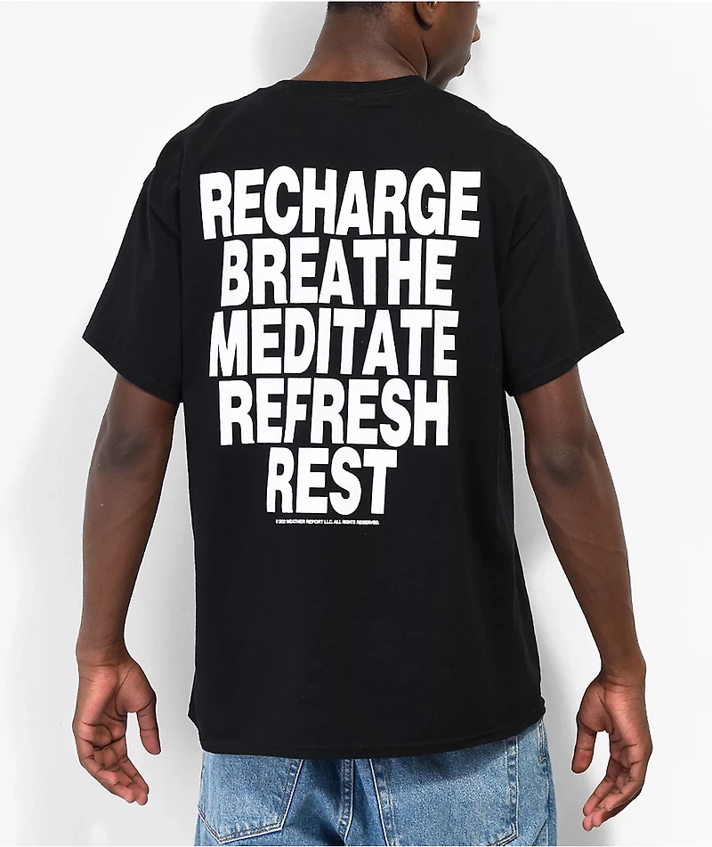Weather Report Sign Off Black T-Shirt