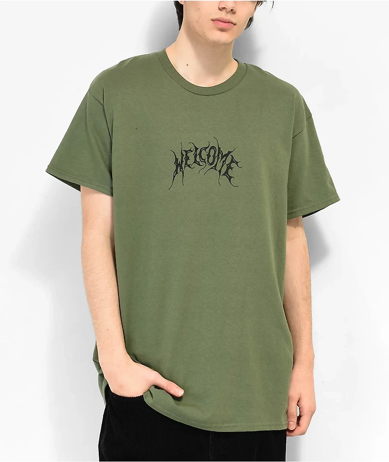 Welcome Angel Military Green T-Shirt