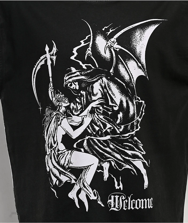 Welcome Archangel Black Wash Knit T-Shirt