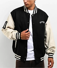 Welcome Barb Black & Bone Varsity Jacket