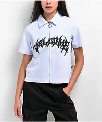 Welcome Barb Oxford Blue & White Short Sleeve Work Shirt