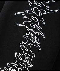 Welcome Barb Sleeve Embroidered Black Hoodie
