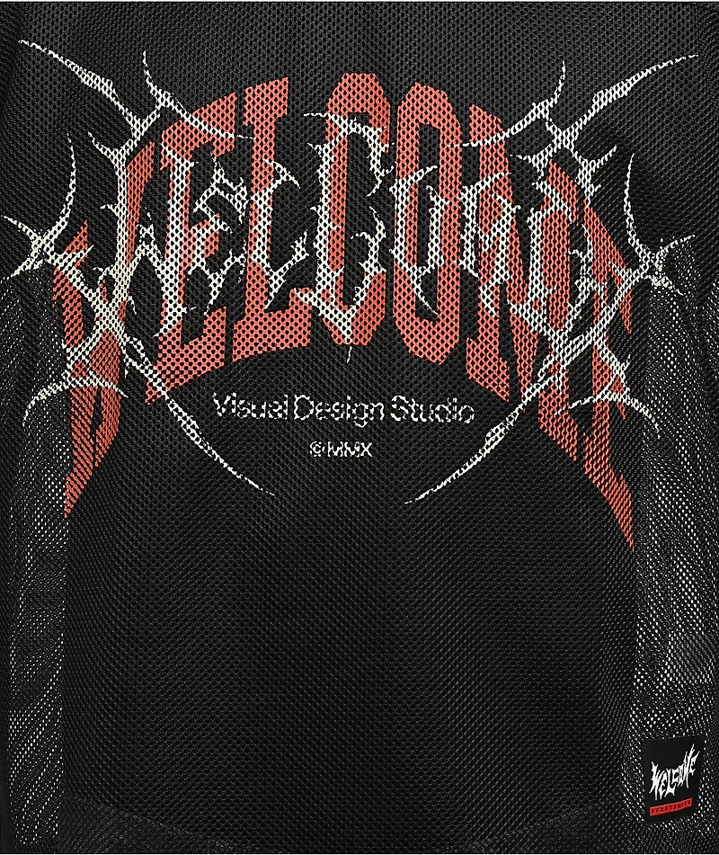 Welcome Black Mesh Football Jersey