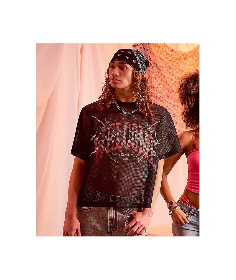 Welcome Black Mesh Football Jersey