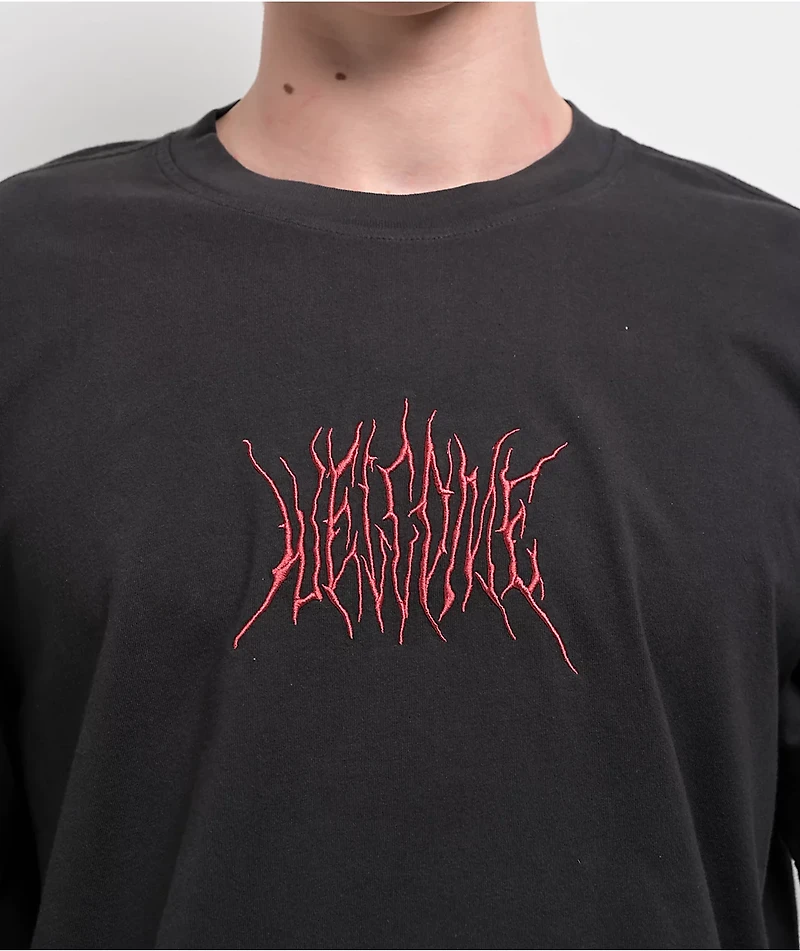 Welcome Castle Layered Knit Black 2fer Long Sleeve T-Shirt